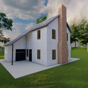 30'x 28' huisje met klein huisje, 2 slaapkamers en 2 verdiepingen, 1200 m² met vide, hutblauwdrukken met A-frame