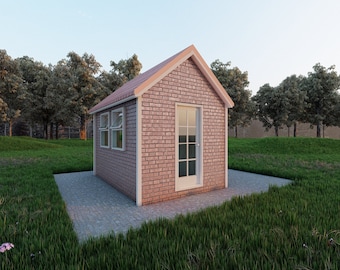 Building Plans for 8' x 12' Tiny Home - 96 sqft Area, Framing & Sheathing Details