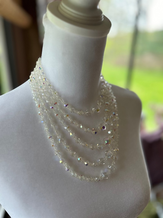 Beautiful 5 strand crystal necklace from the 50’s - image 2
