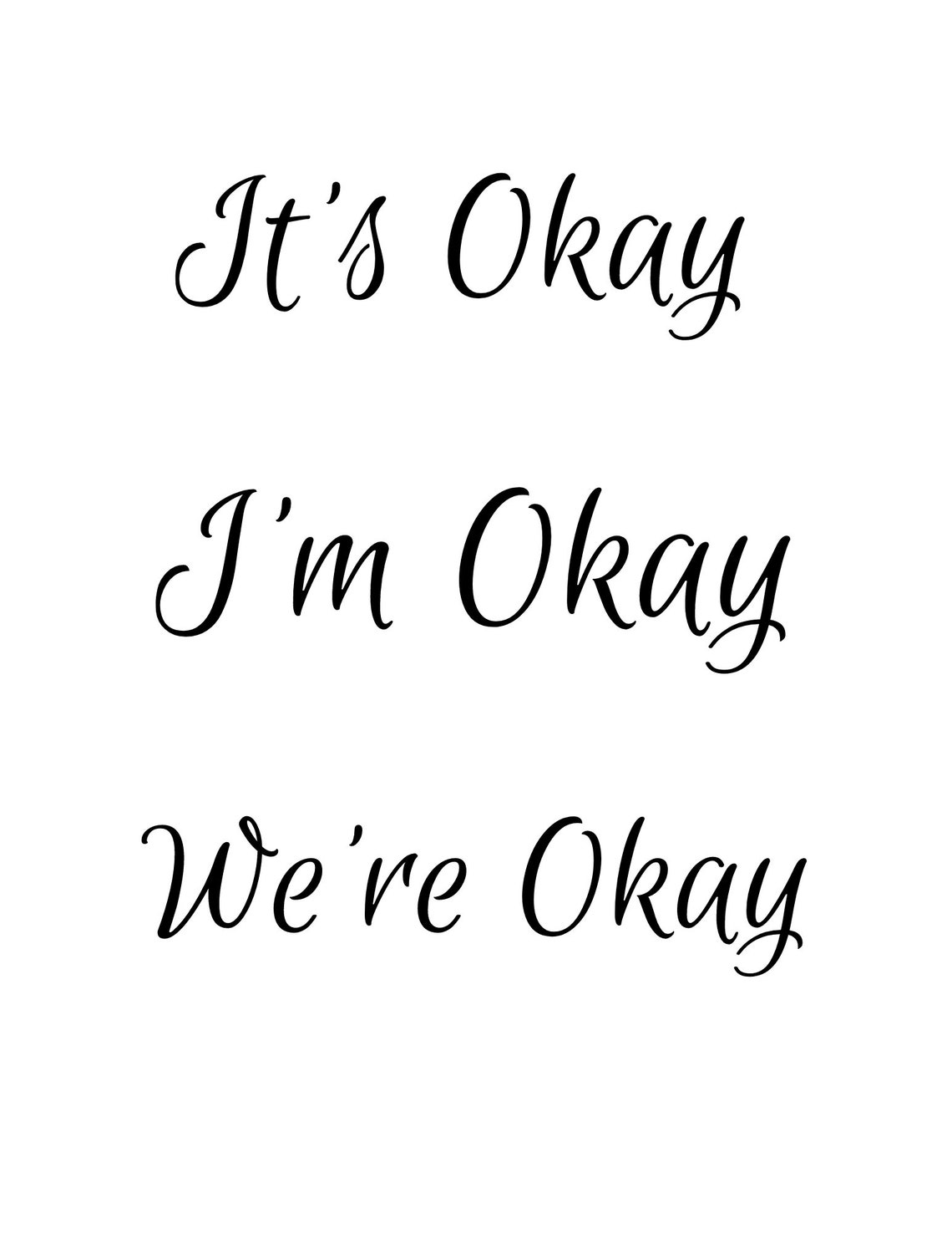 I'm Okay Printable Sign, Printable Inspirational Quote, Motivational ...