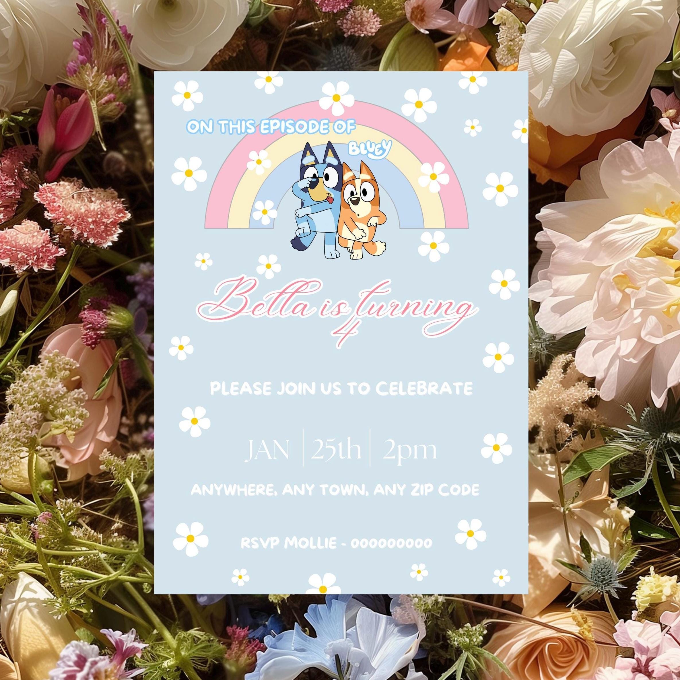 Girls Bluey Themed Invite