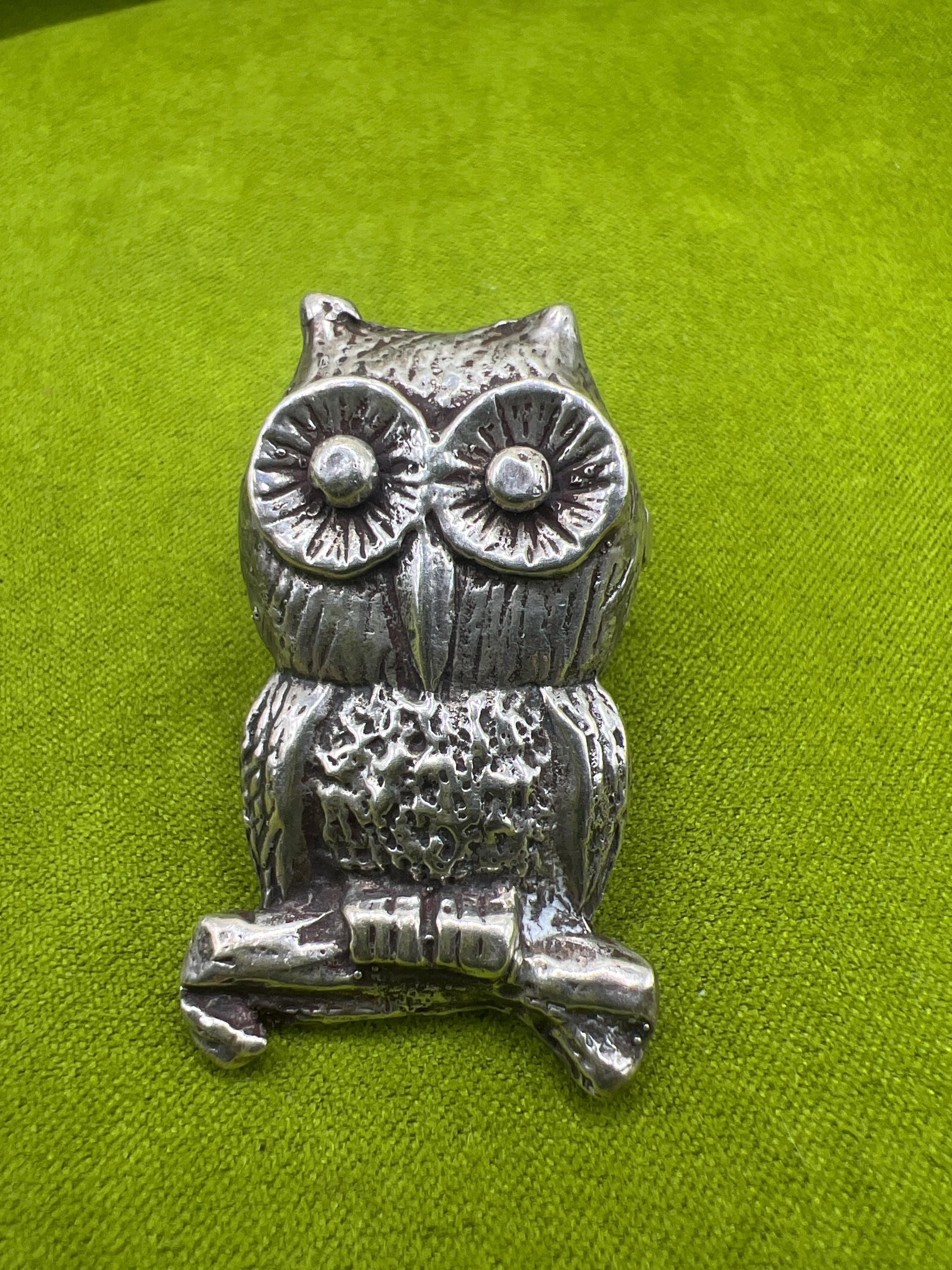 Rare Vintage Sterling Silver Owl Ring | Brutalist Sculptural Artisan Wearable Art | Unusual Figural 