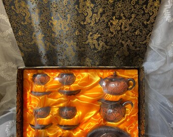 茶道具　ヴィンテージ　手彫り　アジアンティーセット　ドラゴン　石彫　装飾 ヴィンテージアジアンドラゴンティーセット - Etsy 日本