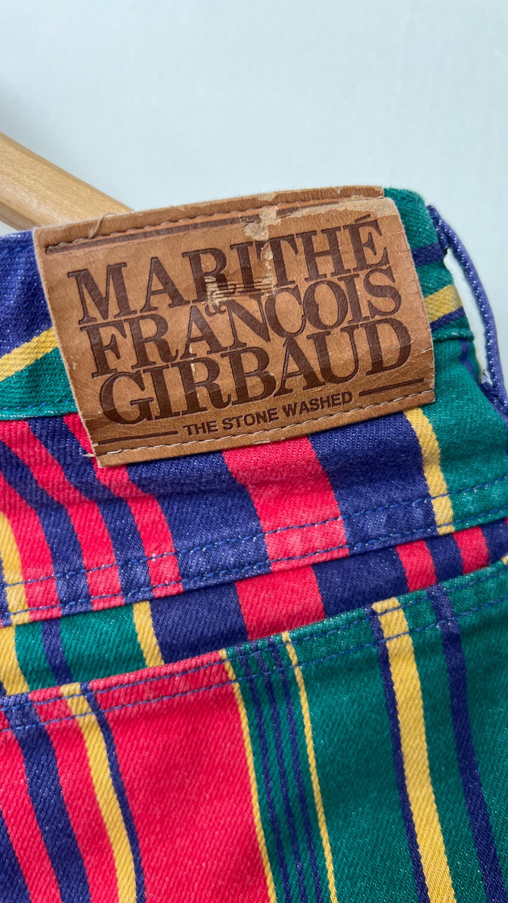 Vintage Marithé + François Girbaud Striped Denim Shorts Made in