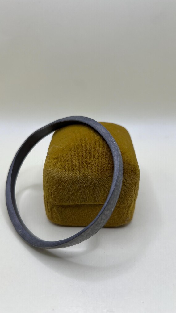 Danish Handmade Forged Steel Bangle Bracelet “Made in Denmark” Studio Jewelry Industrial Minimalist Unisex Gift  626 Maker Mark View 2