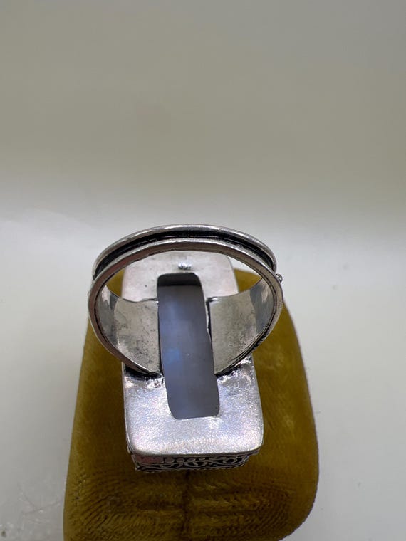 Vinatge Large Moonstone Statement Ring Sterling S… - image 8