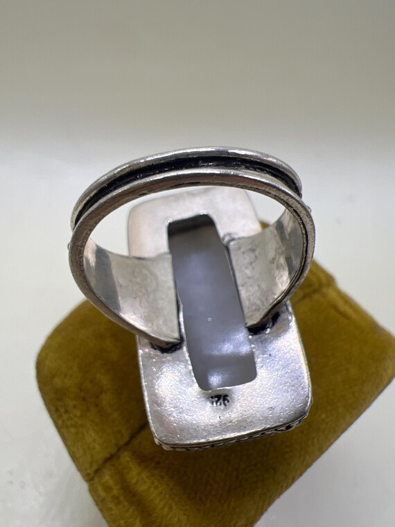 Vinatge Large Moonstone Statement Ring Sterling S… - image 7