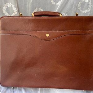 vintage Frenzen Solingen W Allemagne Porte-documents en cuir marron classique