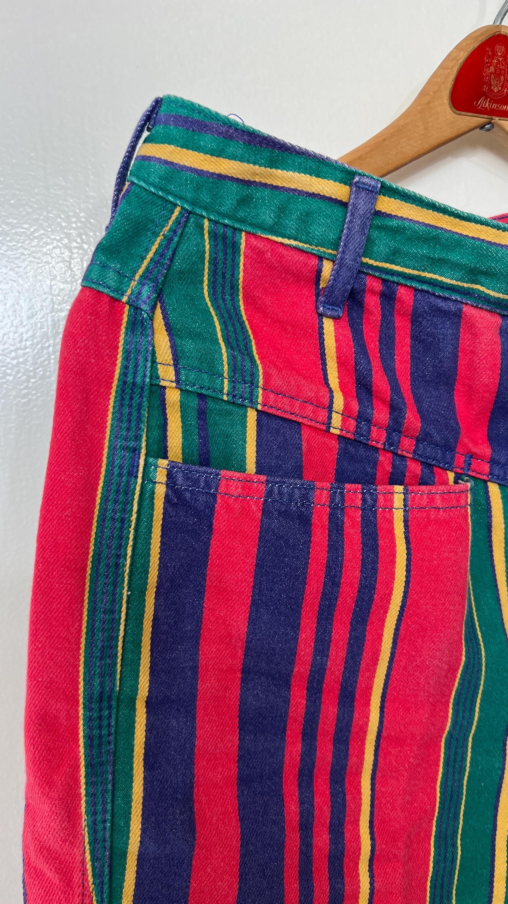Vintage Marithé + François Girbaud Striped Denim Shorts Made in