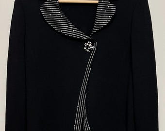 St. John Collection Evening by Marie Gray Black Crystals Sweater