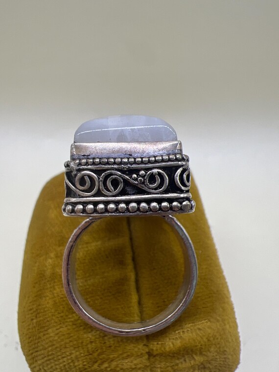 Vinatge Large Moonstone Statement Ring Sterling S… - image 13