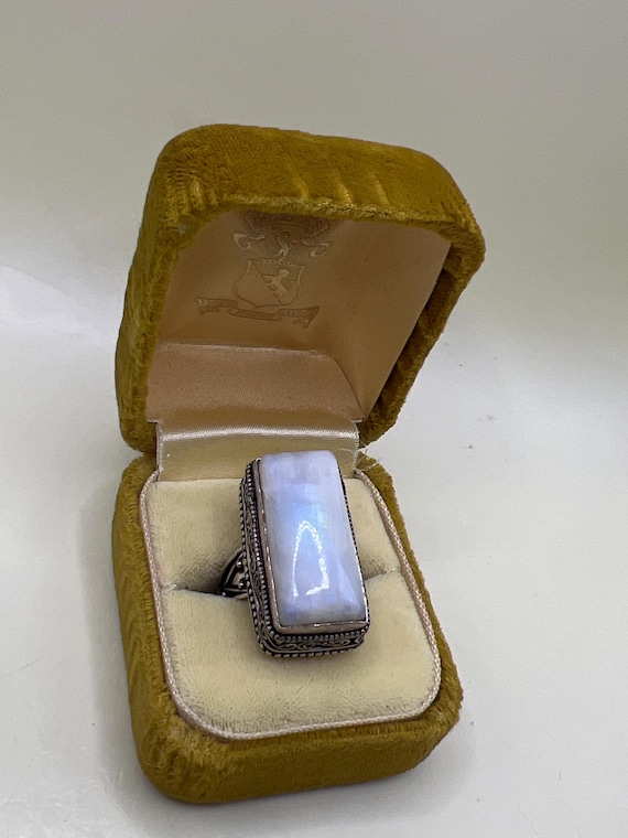Vinatge Large Moonstone Statement Ring Sterling S… - image 1