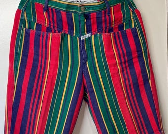 Marithé François Girbaud Multi-colored Striped Shorts, Size 32