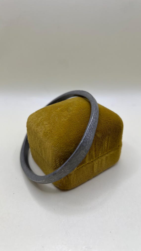 Danish Handmade Forged Steel Bangle Bracelet “Made in Denmark” Studio Jewelry Industrial Minimalist Unisex Gift  626 Maker Mark
