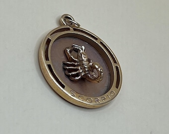 Vintage 14k Gold 3D Scorpio Zodiac Charm Pendant Birthday Anniversaryt Graduation Mother’s Day Gifts