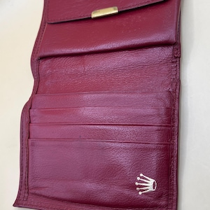 Cartera Rolex vintage de cuero rojo, regalo unisex, cumpleaños, aniversario