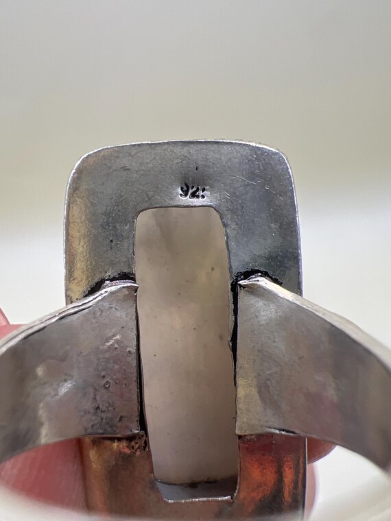 Vinatge Large Moonstone Statement Ring Sterling S… - image 9