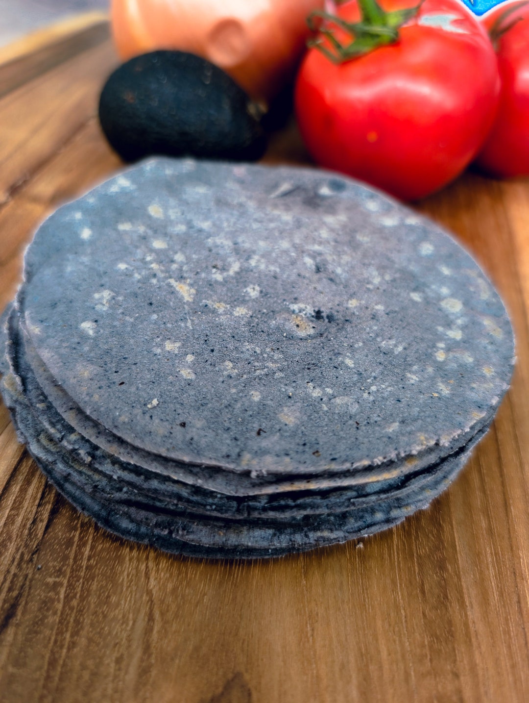 Handmade Blue Corn Tortillas Nixtamalized Organic, Nongmo, Glutenfree