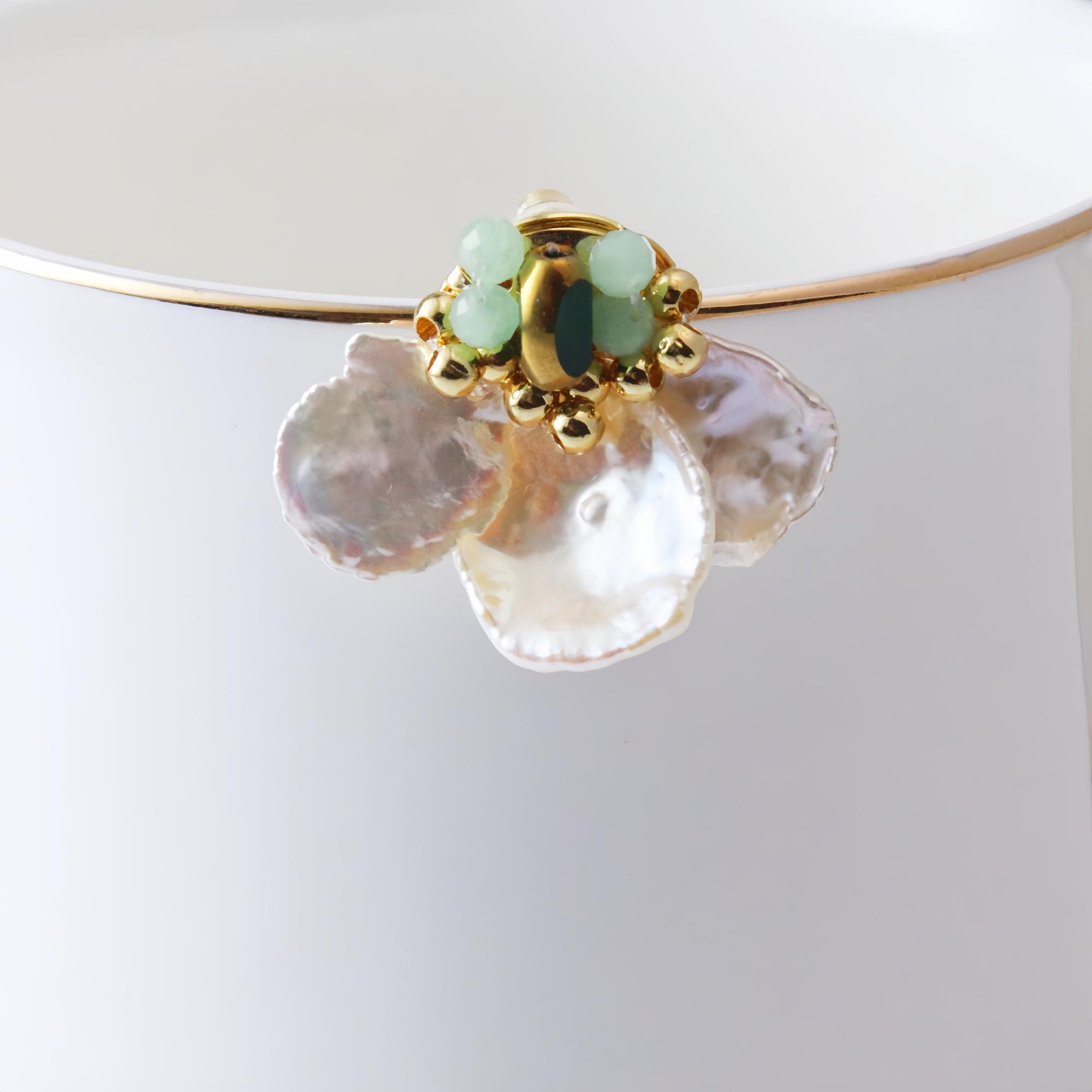 Pearl Petal Bloom Earrings – Elegant Floral Studs for Women