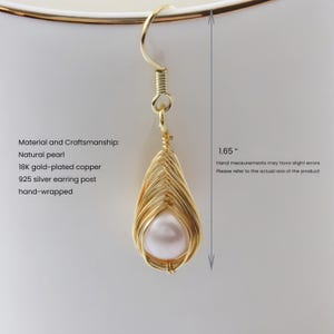Handmade Natural Pearl Earrings - Unique Hand-Wrapped Design
