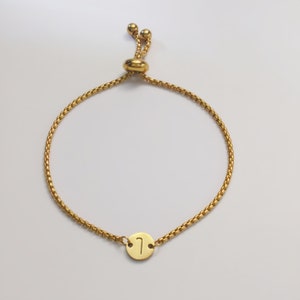 Pulseira inicial personalizável - Letra da sorte personalizada ou inicial do nome, pulseira minimalista