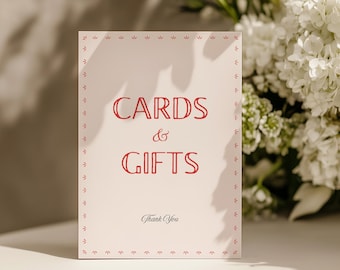 Colorful Cards and Gifts Sign Template for Wedding Card Table (Canva Template) (WT36)