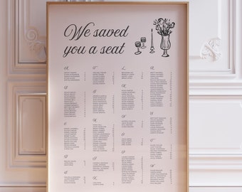 Alphabetische Sitzordnung: Rustikales Sitzplatzschild (Canva Template) (WT37)