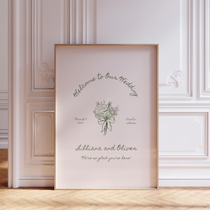 welcome to our wedding sign canva template