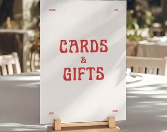 Retro Cards and Gifts Sign Template, Unique Wedding Signage (Canva Template) (WT42)