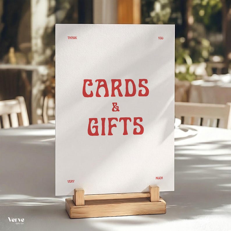 Retro Cards and Gifts Sign Template, Unique Wedding Signage (Canva Template)