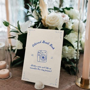 Whimsical Polaroid Guest Book Sign with Instax Instructions (Canva Template) (WT23) image 8