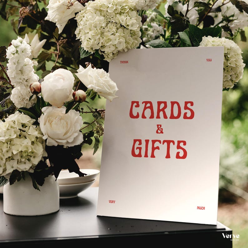 Retro Cards and Gifts Sign Template, Unique Wedding Signage (Canva Template) (WT42) image 3