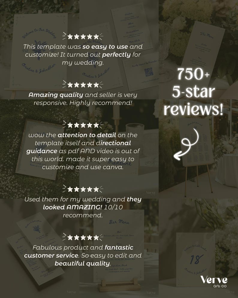 Whimsical Wedding Signs Bundle, Hand Drawn Signage and Stationery Template Bundle (Canva Templates) (WT23) image 8