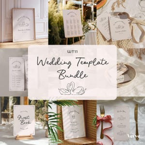 Whimsical Wedding Signage Templates Bundle, Hand Drawn (Canva Templates) (WT11)