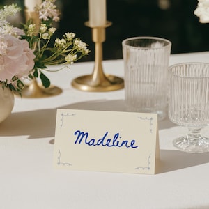 Hand Drawn Wedding Name Cards, Wedding Placecards, Place Card Canva Templates