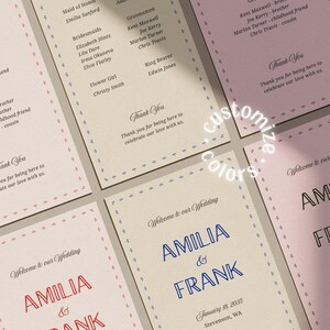 Fun Wedding Programs Canva Template, Wedding Timeline, Ceremony Program (WT36) image 6
