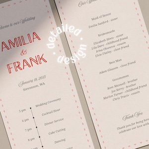 Fun Wedding Programs Canva Template, Wedding Timeline, Ceremony Program (WT36) image 11