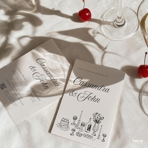 Modèle de faire-part de mariage, carte d'invitation dessinée à la main, code QR d'invitation à un mariage fantaisiste, modèle modifiable sur toile, WT37