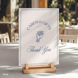 Vintage Cards and Gifts Sign Template, Hand Drawn Wedding Signage (Canva Template) (WT24)