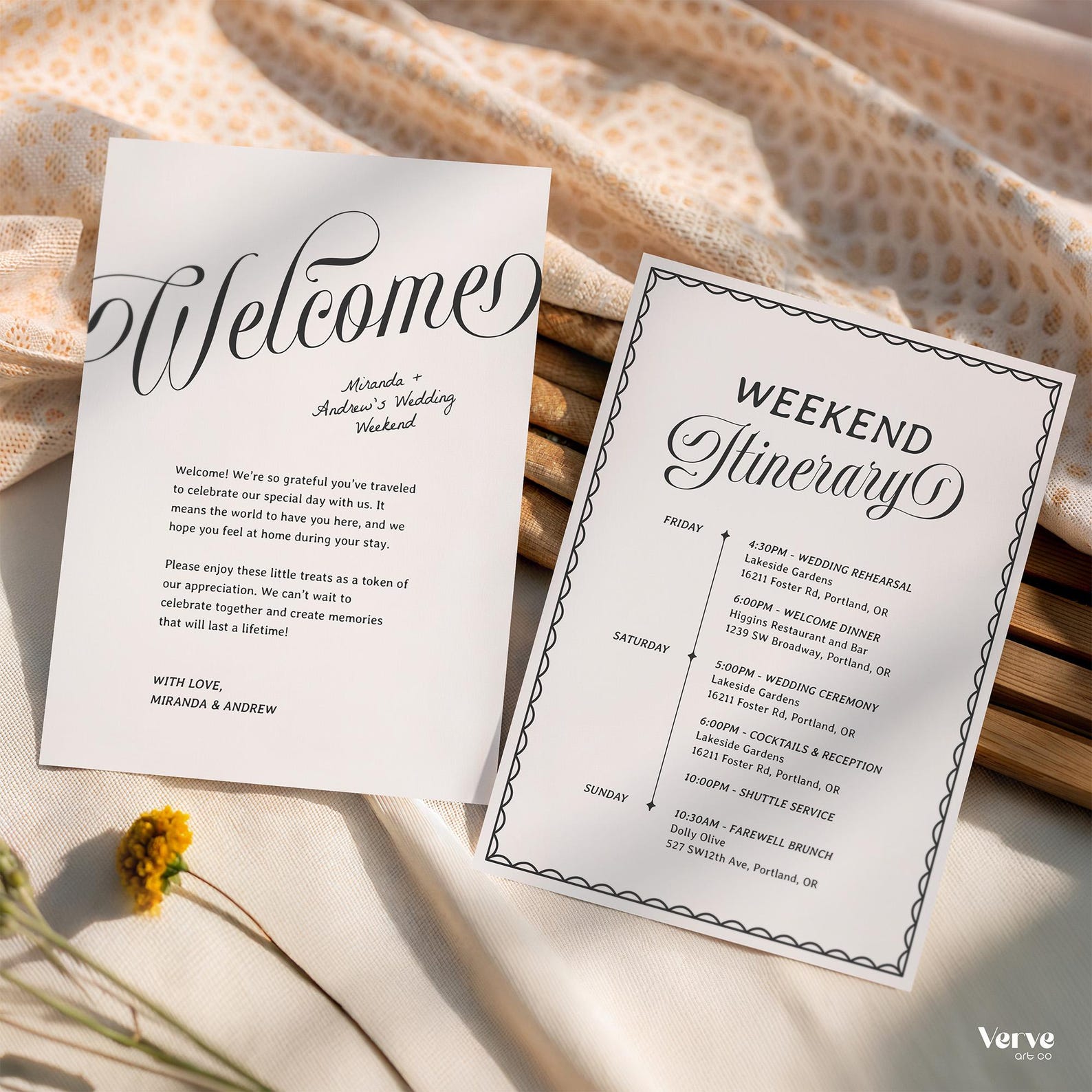 Wedding Welcome Bag Card, Weekend Itinerary Timeline, Welcome Note ...