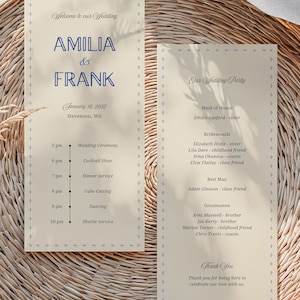 Fun Wedding Programs Canva Template, Wedding Timeline, Ceremony Program
