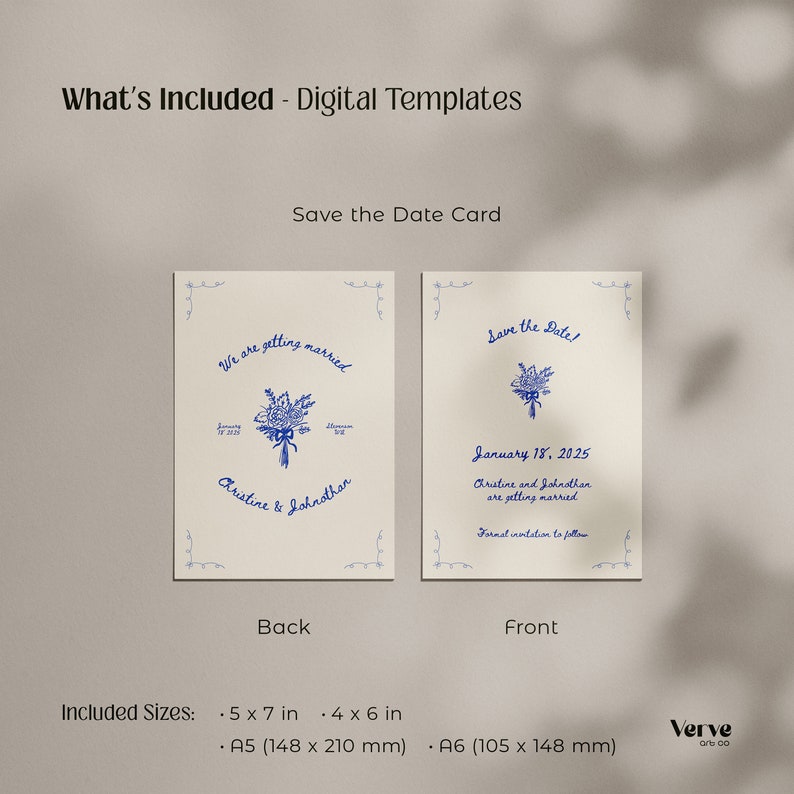 Save the date wedding invitation sizes