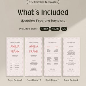 Fun Wedding Programs Canva Template, Wedding Timeline, Ceremony Program (WT36) image 7