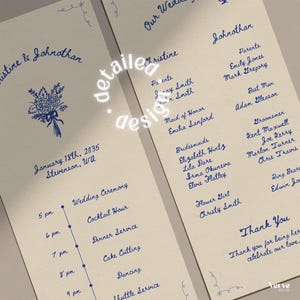 Hand Drawn Wedding Program Template, Colorful Wedding Program ...