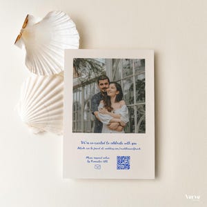 Whimsical Wedding Invitation with Photo and QR Code (Editable Canva Template) (WT14) image 7