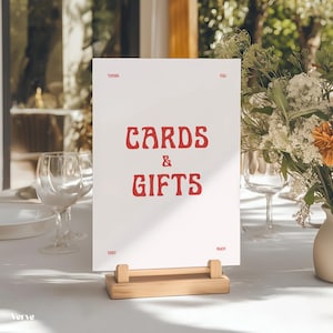 Modèle d'enseigne pour cartes et cadeaux rétro, enseigne de boîte pour cartes de mariage, design fantaisiste moderne, modèle de toile, WT42