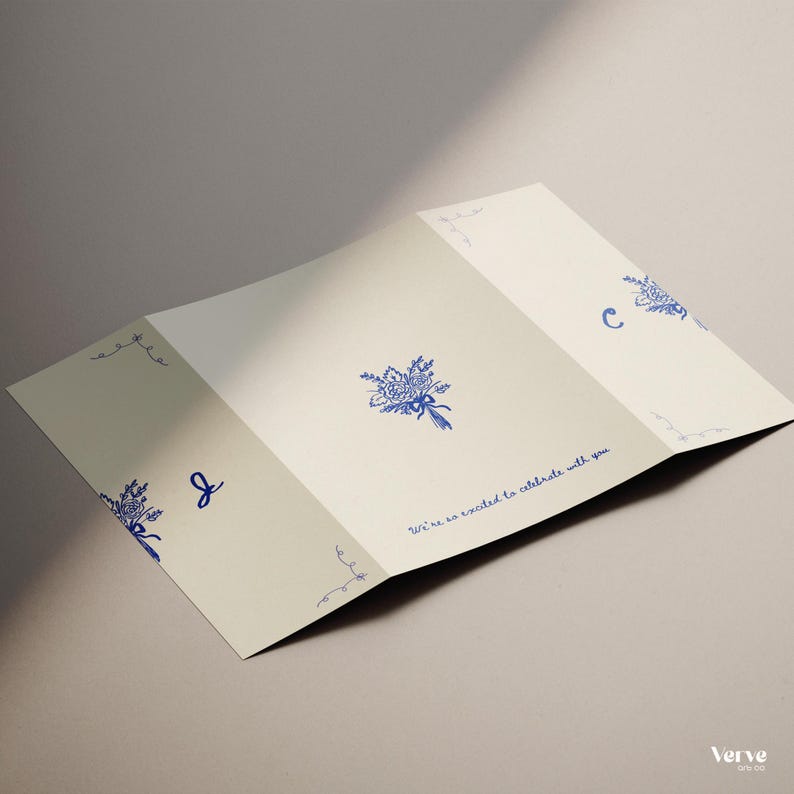 floral gatefold invitation template