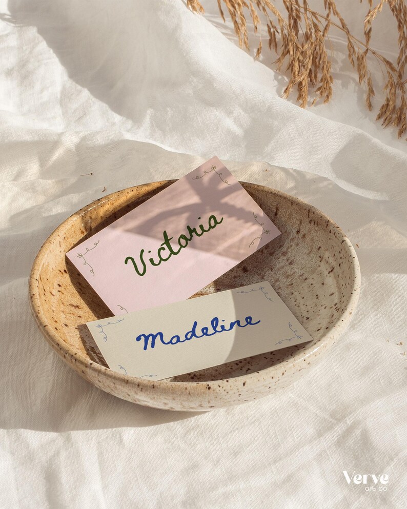 Hand Drawn Wedding Name Cards, Wedding Placecards, Place Card Canva Templates image 10