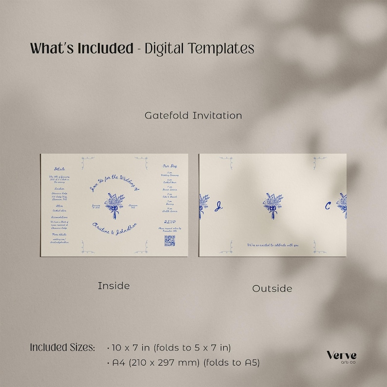handwritten gatefold invitations wedding template