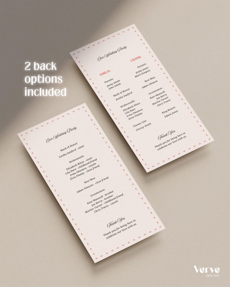 Fun Wedding Programs Canva Template, Wedding Timeline, Ceremony Program (WT36) image 5